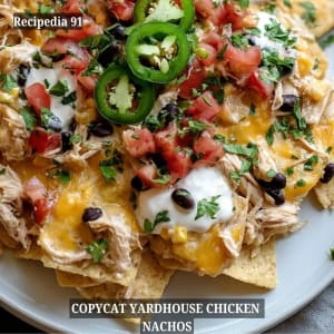 Yard House Chicken Nachos - A closeup image of the finished dish.