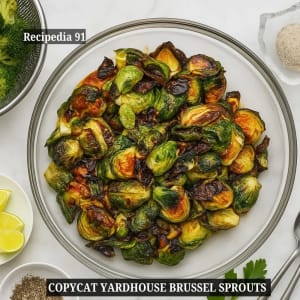Homemade Copycat Yard House Brussel Sprouts - A finished dish on the bowl.