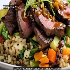 Yard House Steak Bowl Recipe - A closeup image of the finished dish