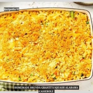 Brenda Gantt’s Squash Alabama Casserole - A final dish on the kitchen table