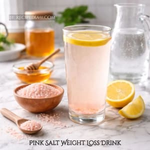Pink Salt Weight Loss Drink - A perfectly made drink on my kitchen table.