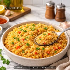 Homemade Outback Steakhouse Seasoned Rice - A perfectly made dish on my kitchen table.