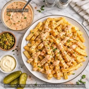 Texas Roadhouse Thousand Island Dressing - A perfectly made dressing on my kitchen table.