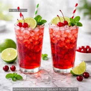 Homemade Cranberry Limeade Sonic Drink - A perfectly made drink on my kitchen table.