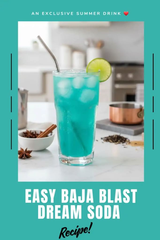 Baja Blast Dream Soda - A perfectly made recipe on my kitchen table.