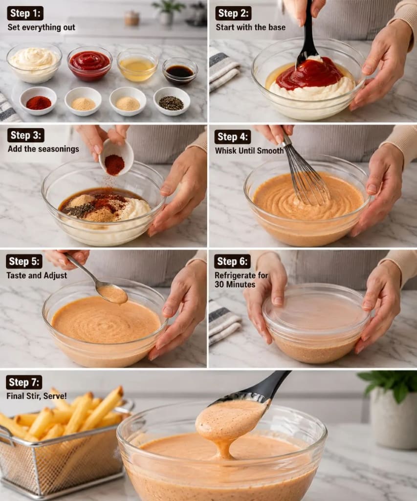 Visual Instructions for Braum's Sauce Recipe