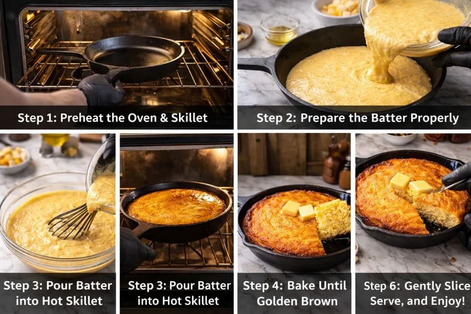Visual Instructions For Brenda Gantt Cornbread Recipe