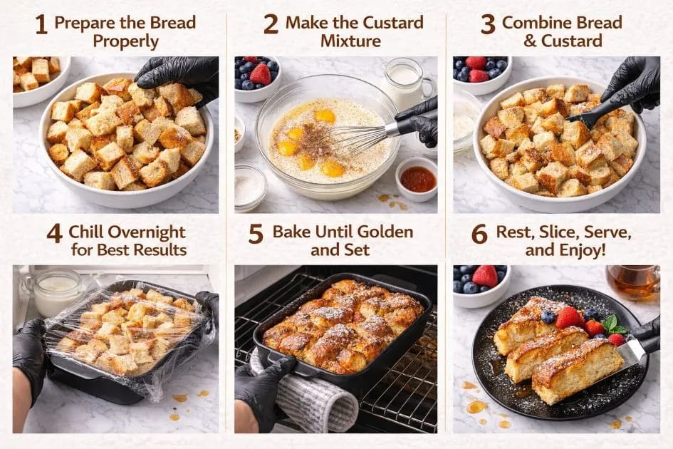Visual Instructions for Barefoot Contessa baked French Toast Casserole