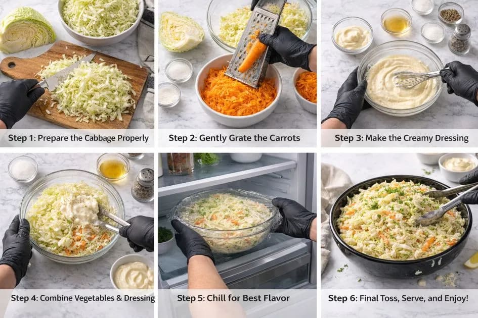 Visual Instructions For Mr Ron's Coleslaw Recipe