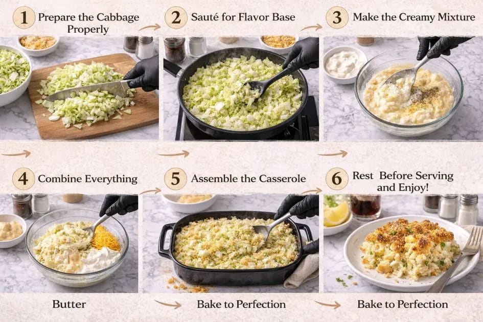 Visual Instructions For Brenda Gantt Cabbage Casserole Recipe