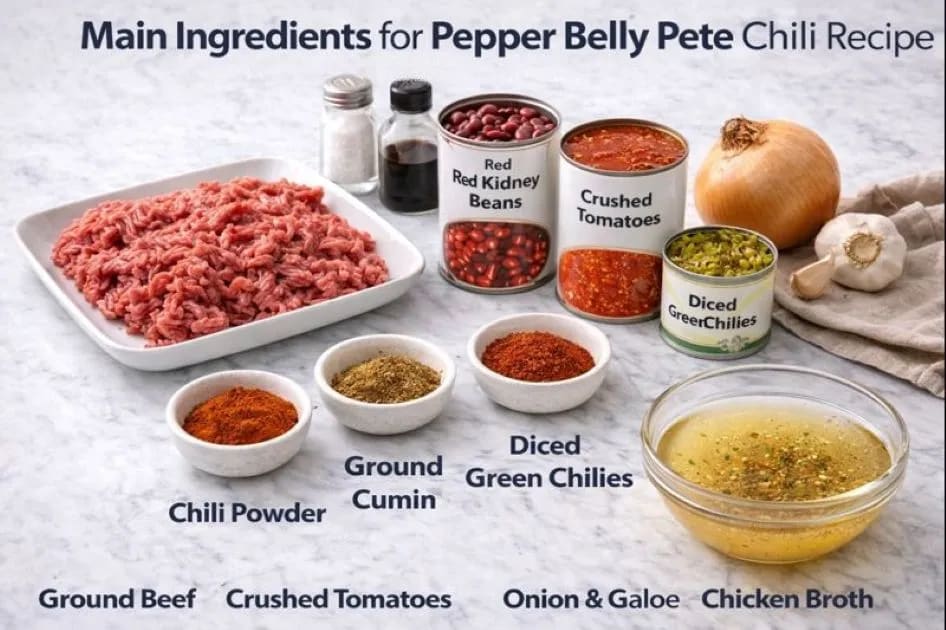 Pepper Belly Pete Chili Recipe on my kitchen table