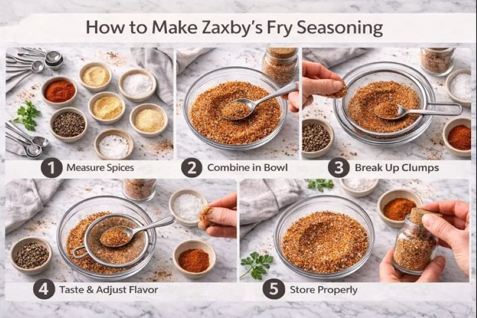 Visual Instruction For Zaxby's Fry Seasoning Recipe