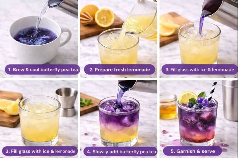 Visual Instruction For First Watch Purple Haze Recipe