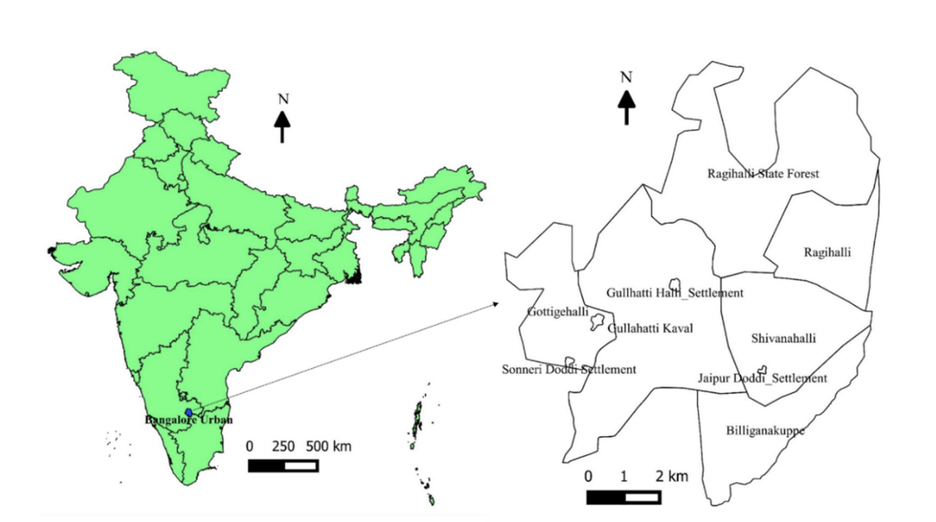 Map of Ragihalli Panchayat