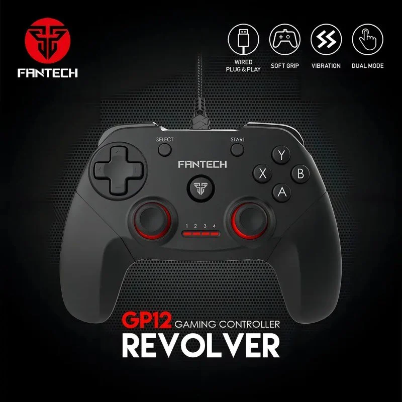 Joystick Fantech Revolver GP12 Negro USB para PC y PS3 con Vibración
