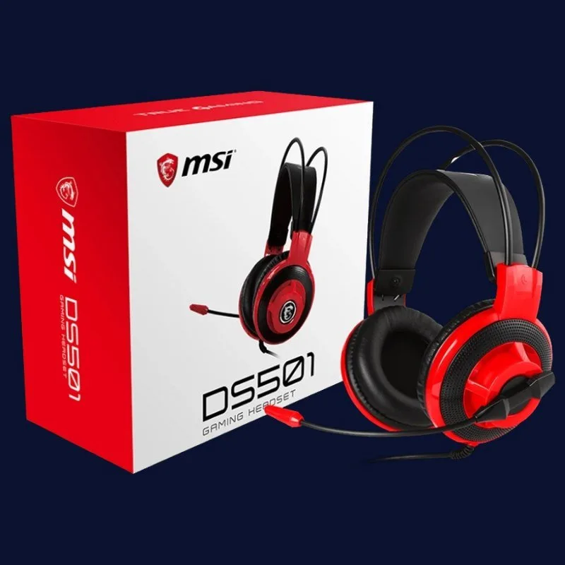Auriculares Headset Gamer MSI DS501 40mm 3.5mm Rojo y Negro