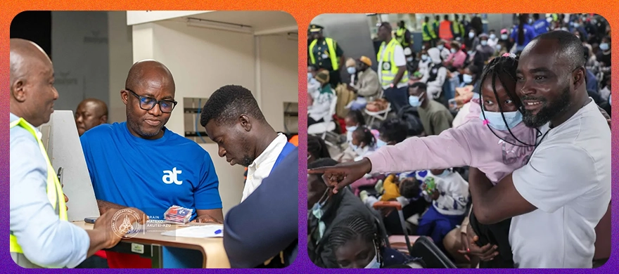 airport ghanaian returnees from south africa