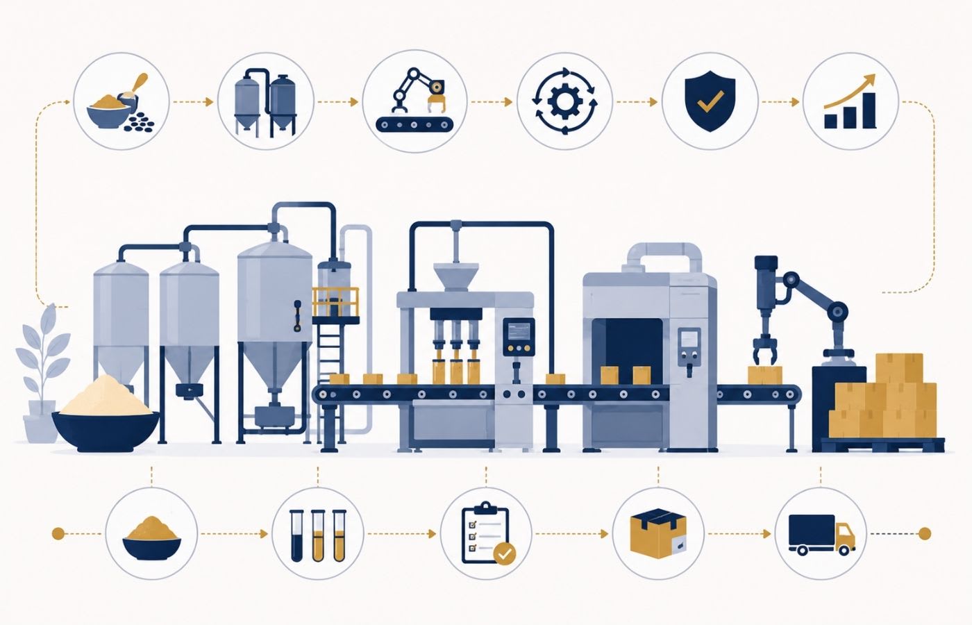 Ligne de production alimentaire en inox