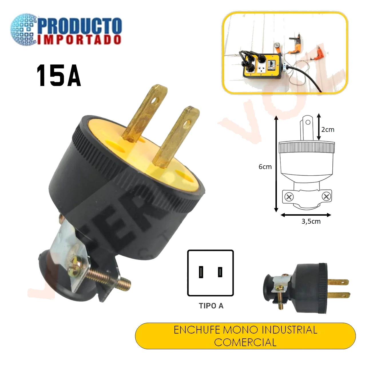 ENCHUFE MONO INDUSTRIAL "COMERCIAL"