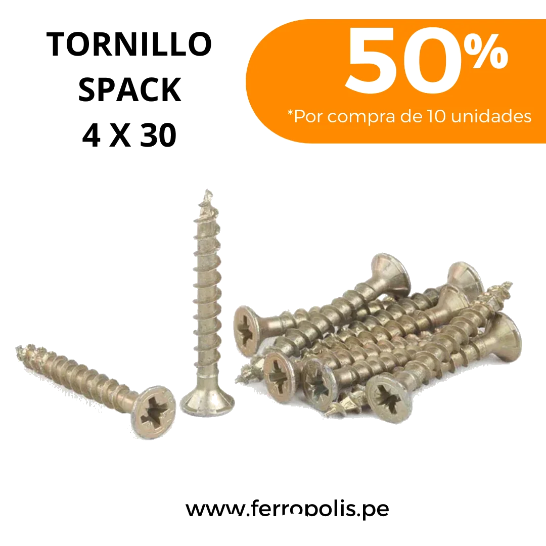 TORNILLO SPACK 4 X 30 (GR≈10 PCS APROX)