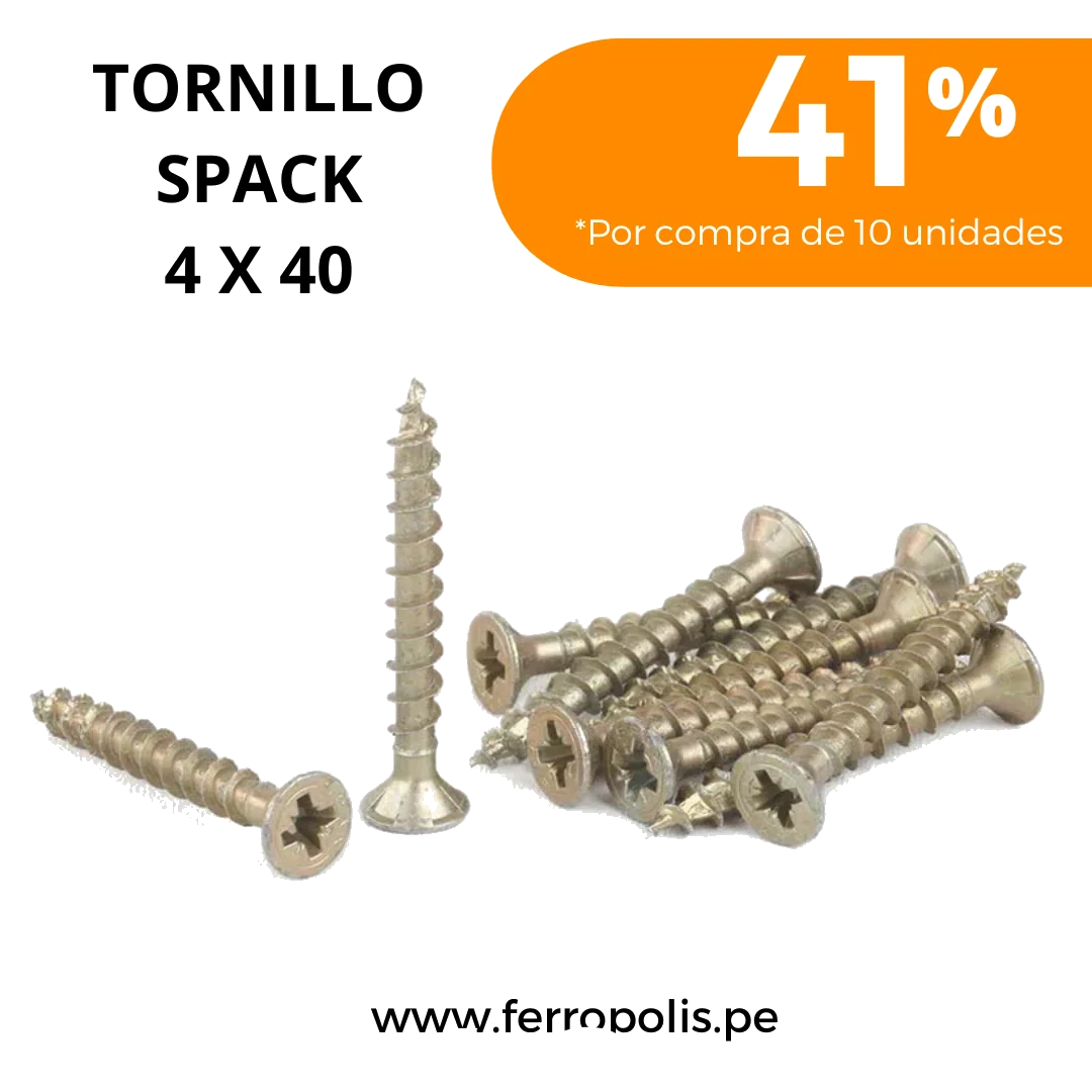 TORNILLO SPACK 4 X 40 (GR≈10PCS APROX)