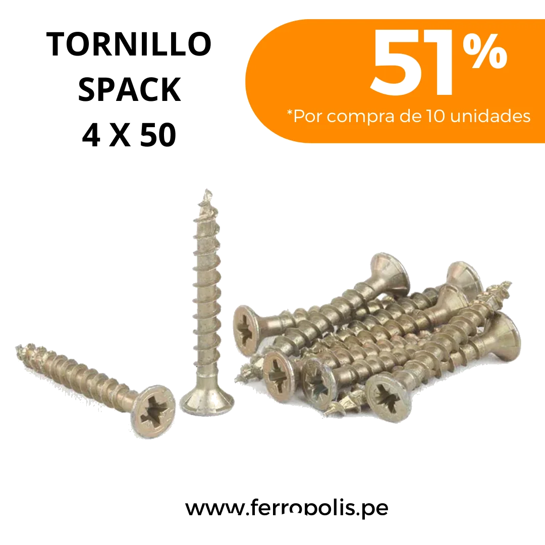 TORNILLO SPACK 4 X 50 (GR ≈ 10PCS APROX)
