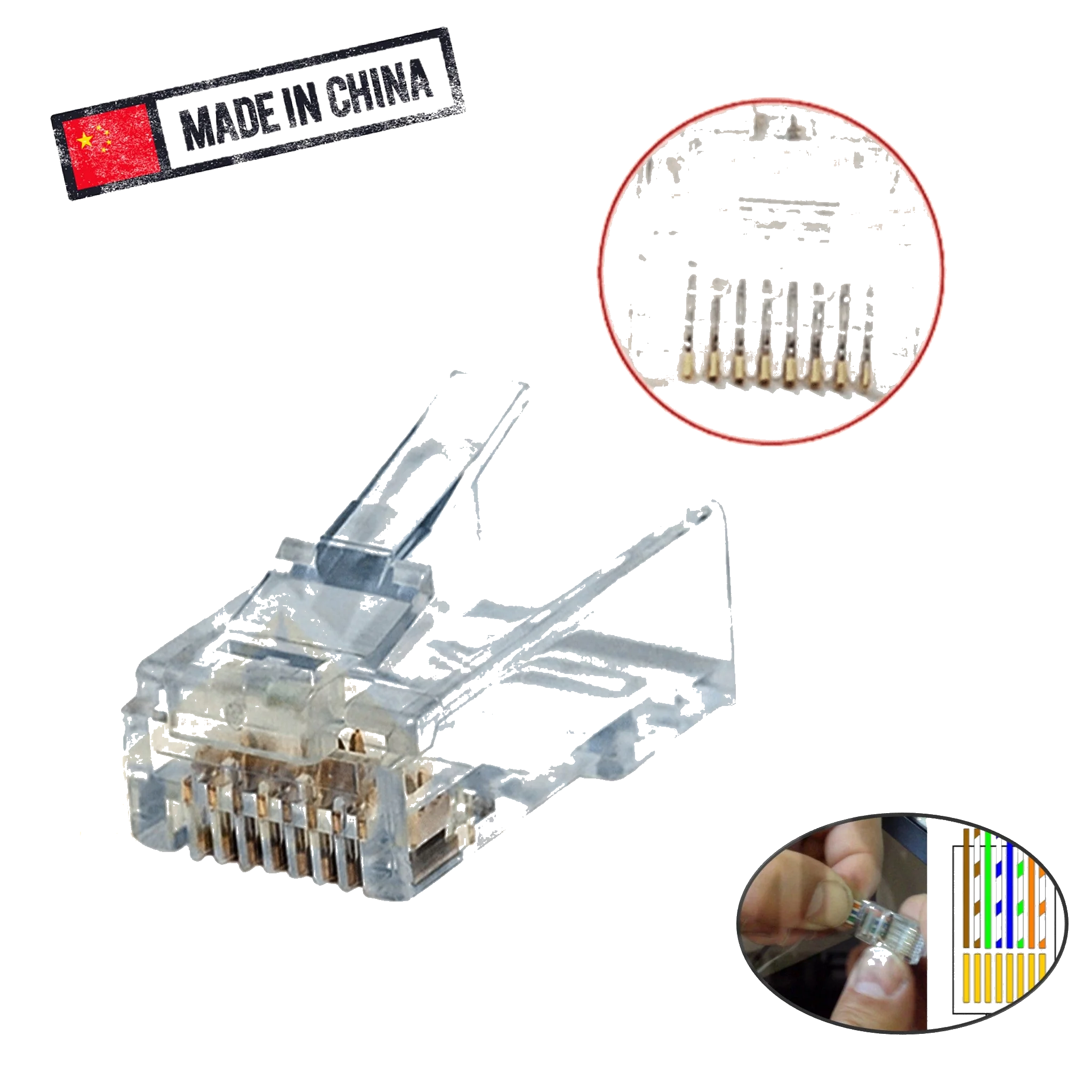 CONECTOR CABLE INTERNET RJ 45 COMERCIAL