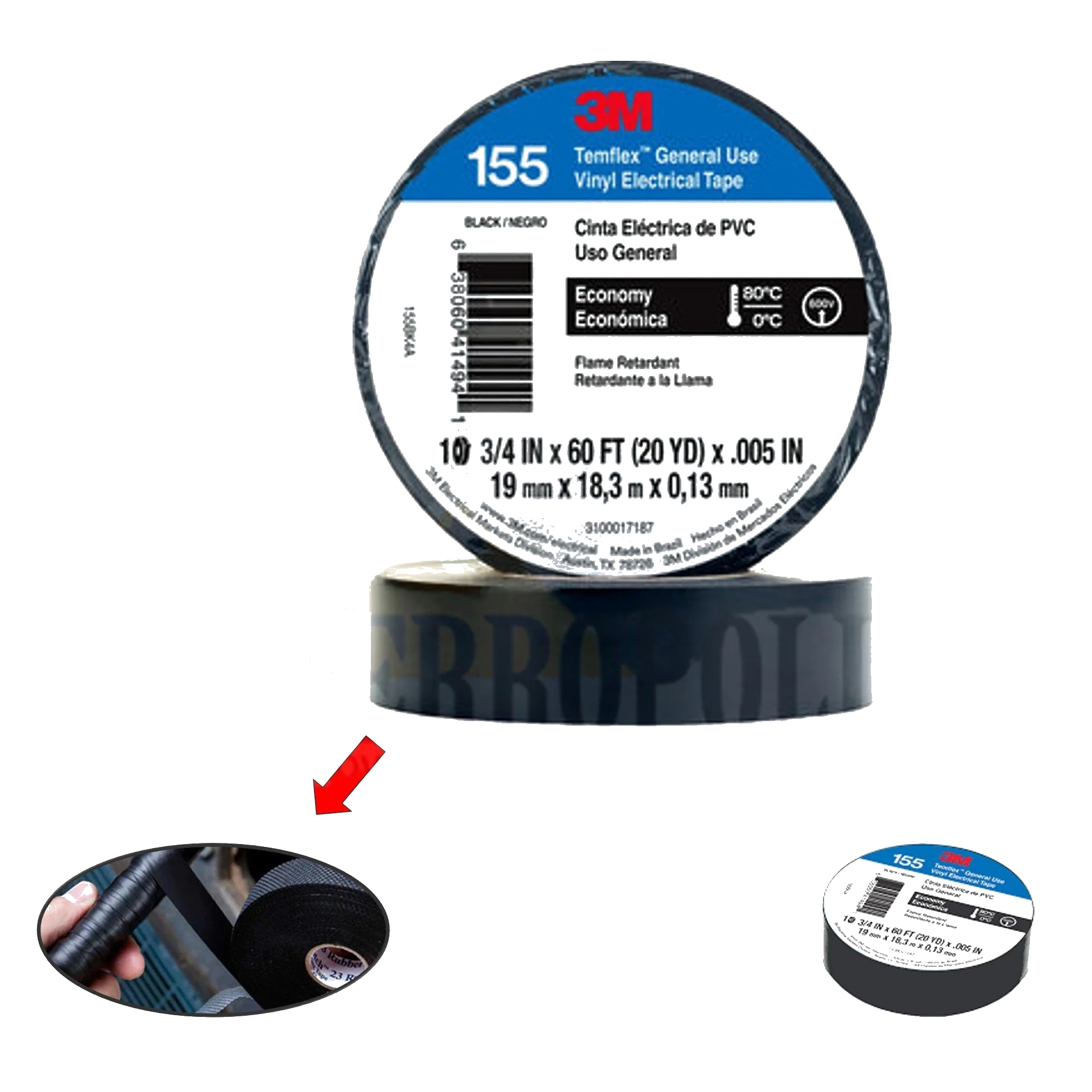 CINTA AISLANTE 3/4" X 18,3 MT "155 3M"