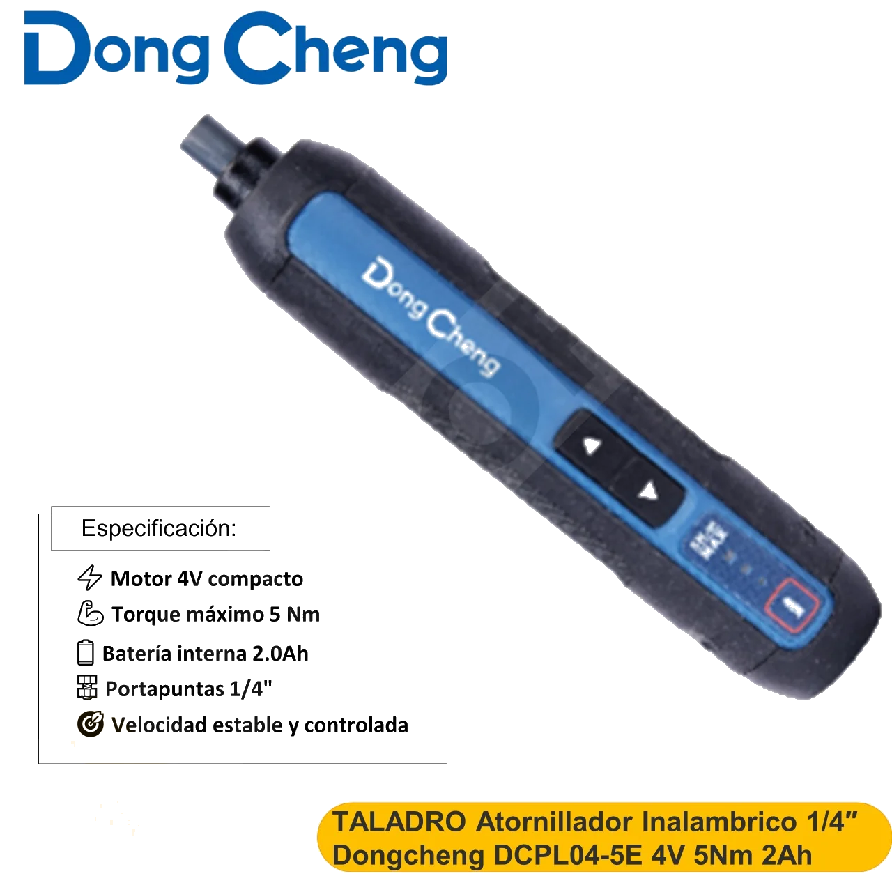 TALADRO Atornillador Inalambrico 1/4″ Dongcheng DCPL04-5E 4V 5Nm 2Ah
