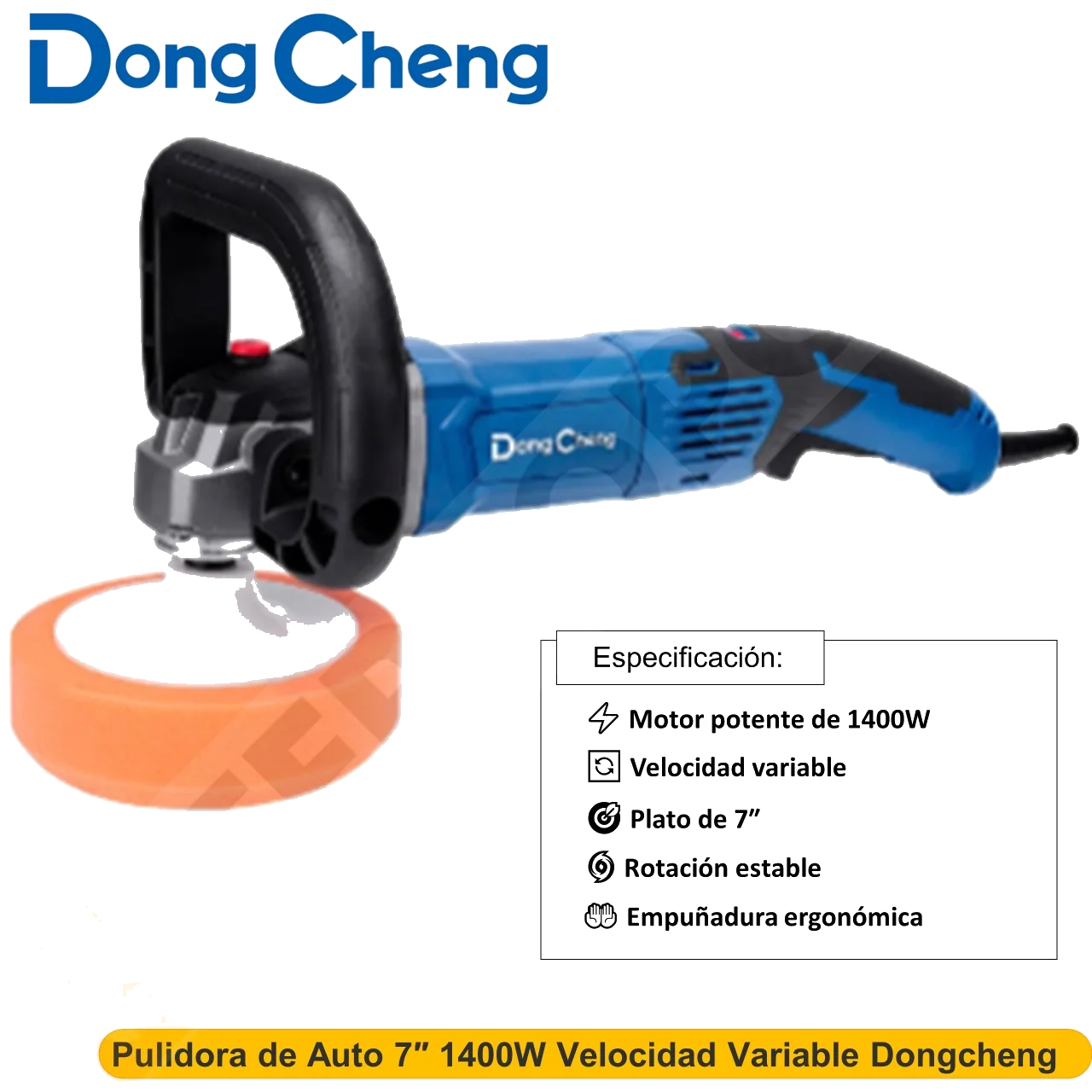 Pulidora de Auto 7″ 1400W Velocidad Variable Dongcheng