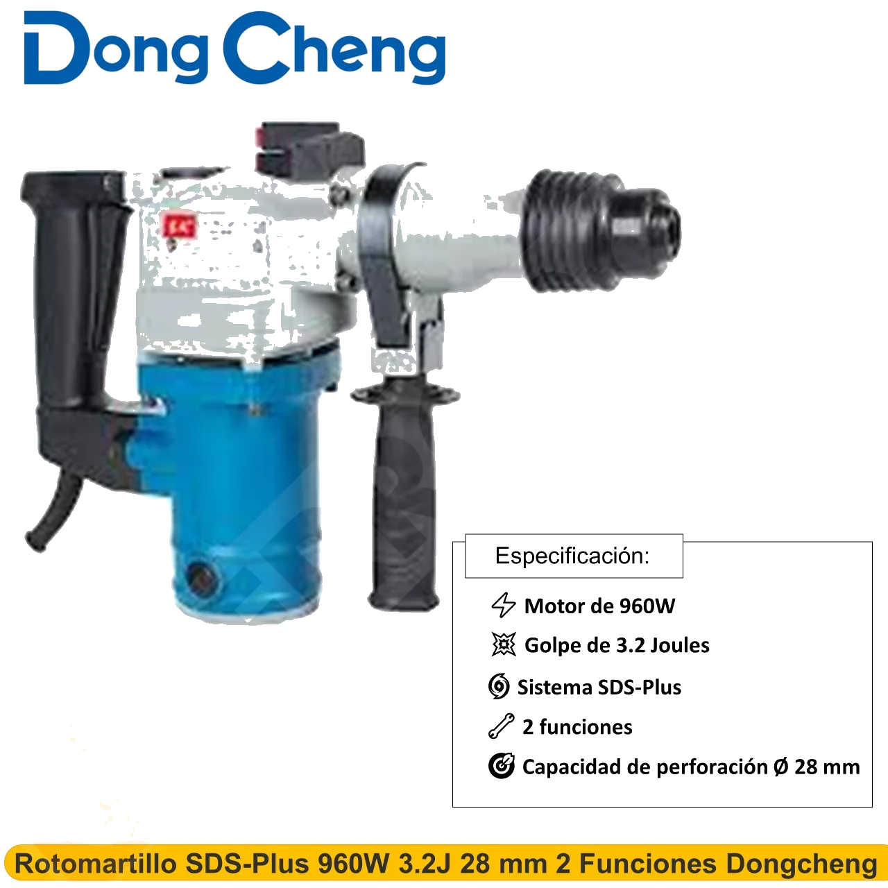 Rotomartillo SDS-Plus 960W 3.2J 28 mm 2 Funciones Dongcheng