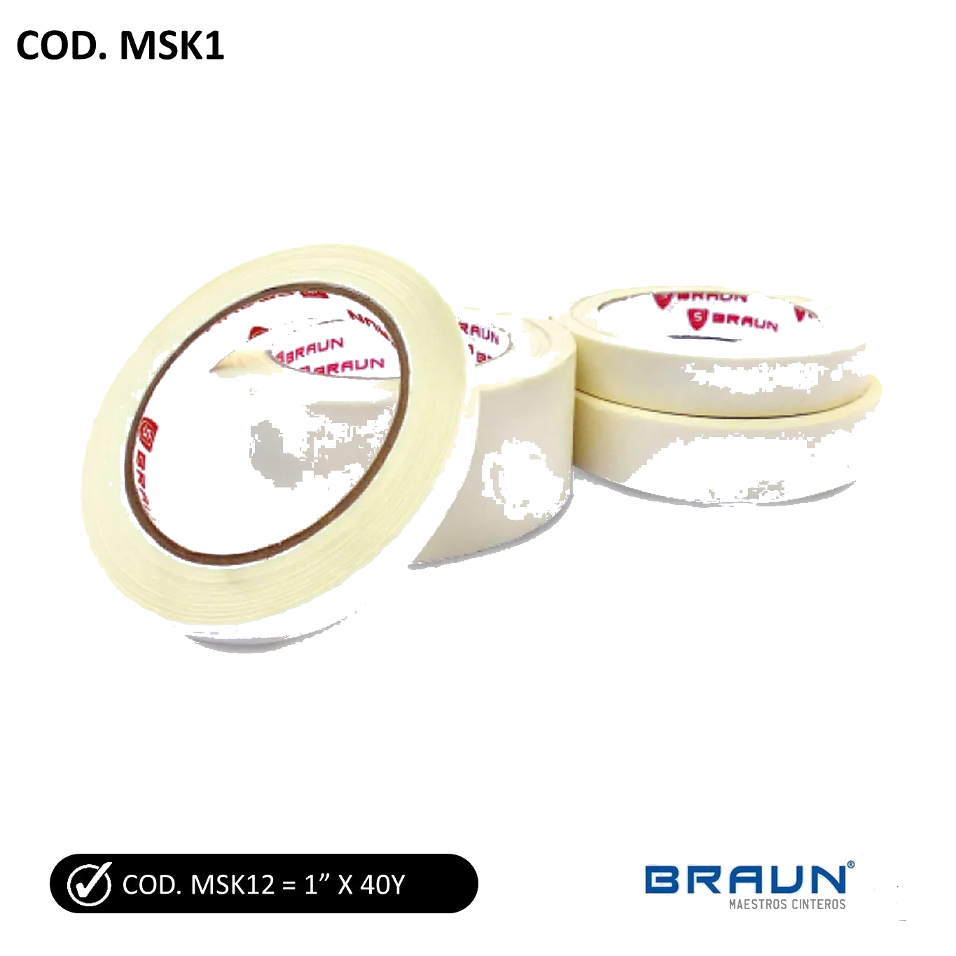 CINTA MASKING TAPE 1" x 30 y