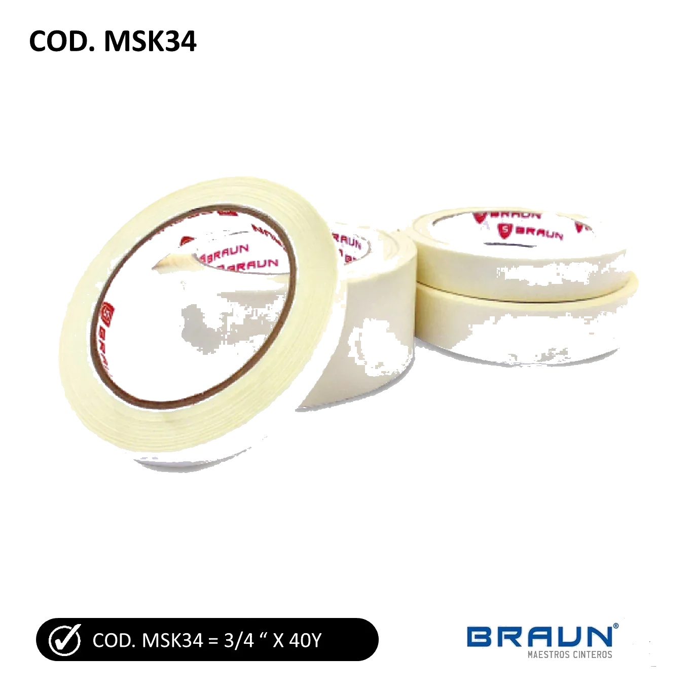CINTA MASKING TAPE 3/4" X 30Y