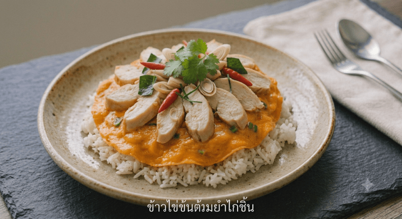 ข้าวไข่ข้นต้มยำไก่ชิ้น