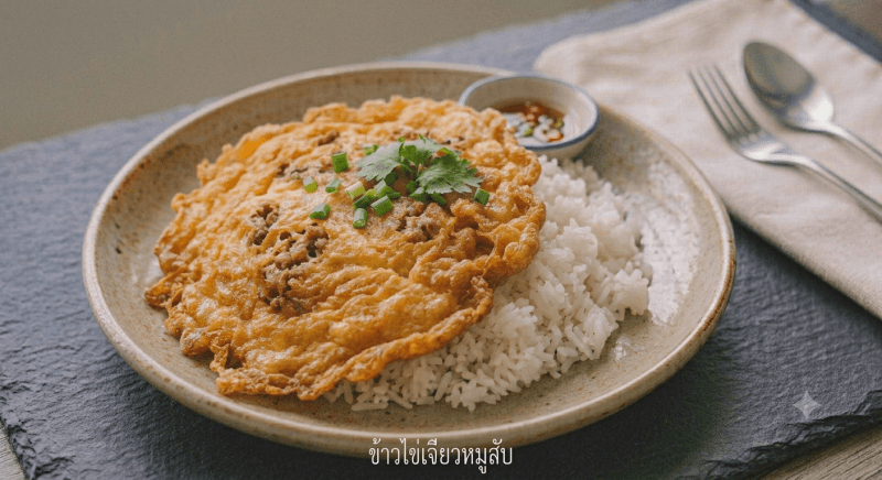 ไข่เจียวหมูสับ (กับข้าว)