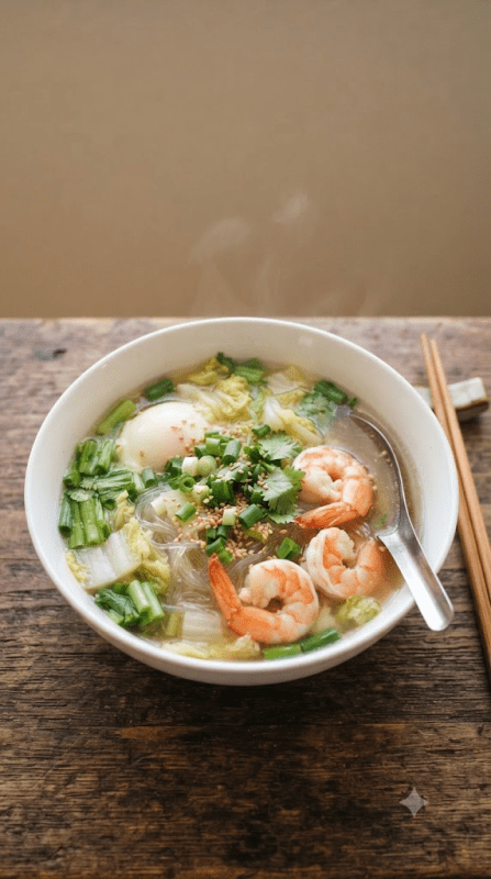 Suki Soup with Shrimp
