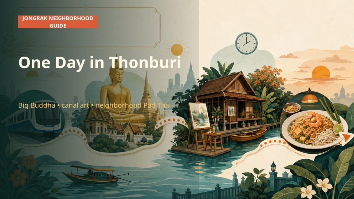 One day Thonburi route with Wat Paknam, Artist’s House and Pad Thai