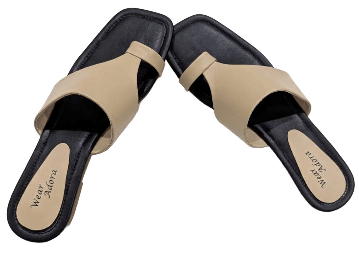 Classic Beige Toe-Ring Slides — handcrafted Slides by Wear Adora 4