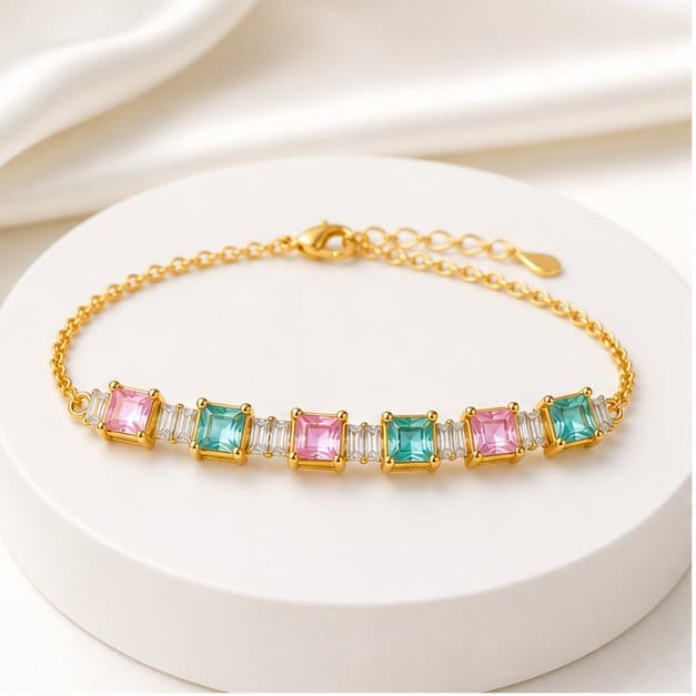 Pink & Teal Bracelet 2