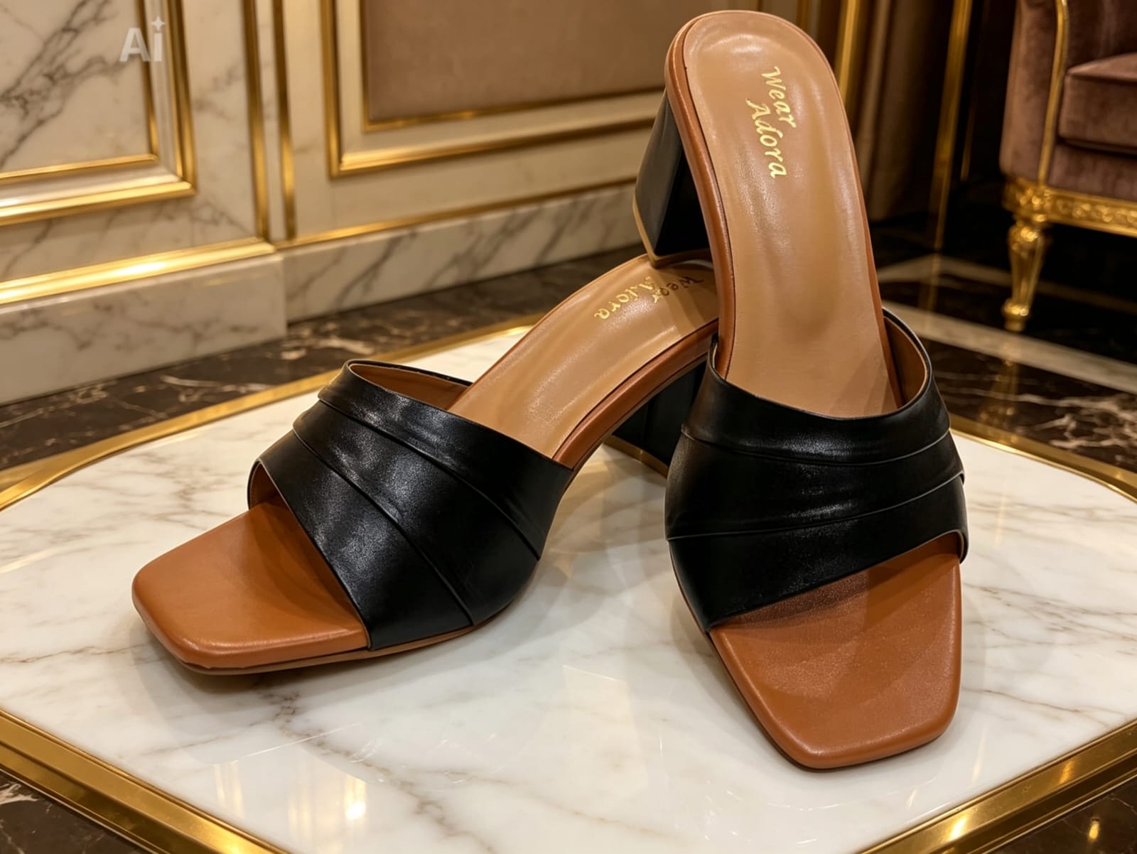 Classic Tan Minimal Strap Heels — handcrafted Heels by Wear Adora Pakistan