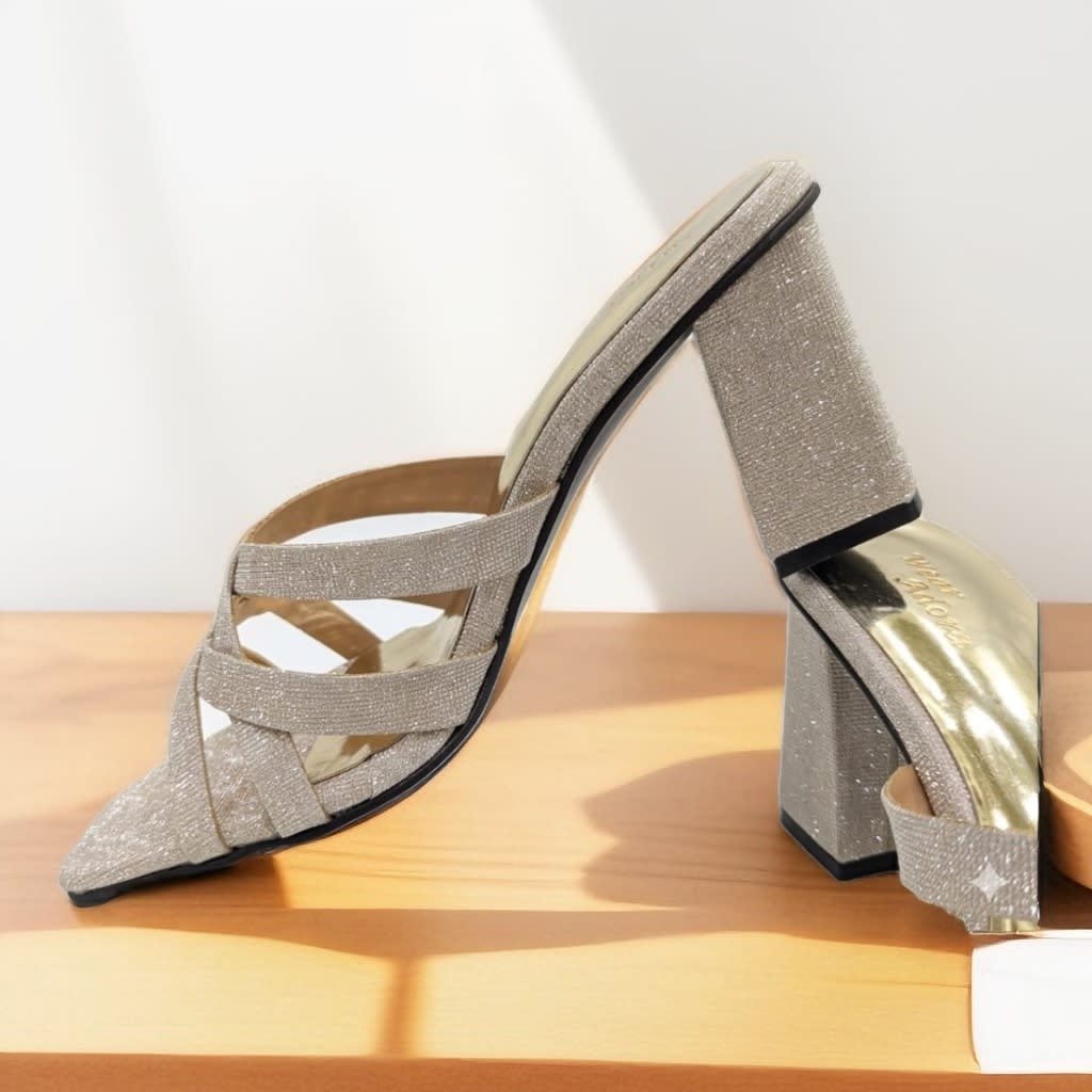 Elegant Ash Multi-Strap Heels — handcrafted Heels by Wear Adora Pakistan