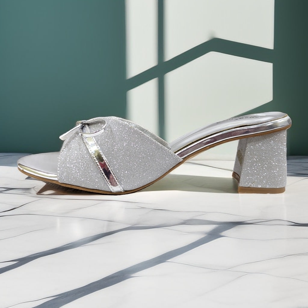 Sparkling Mid Heel Sandals — handcrafted Heels by Wear Adora Pakistan