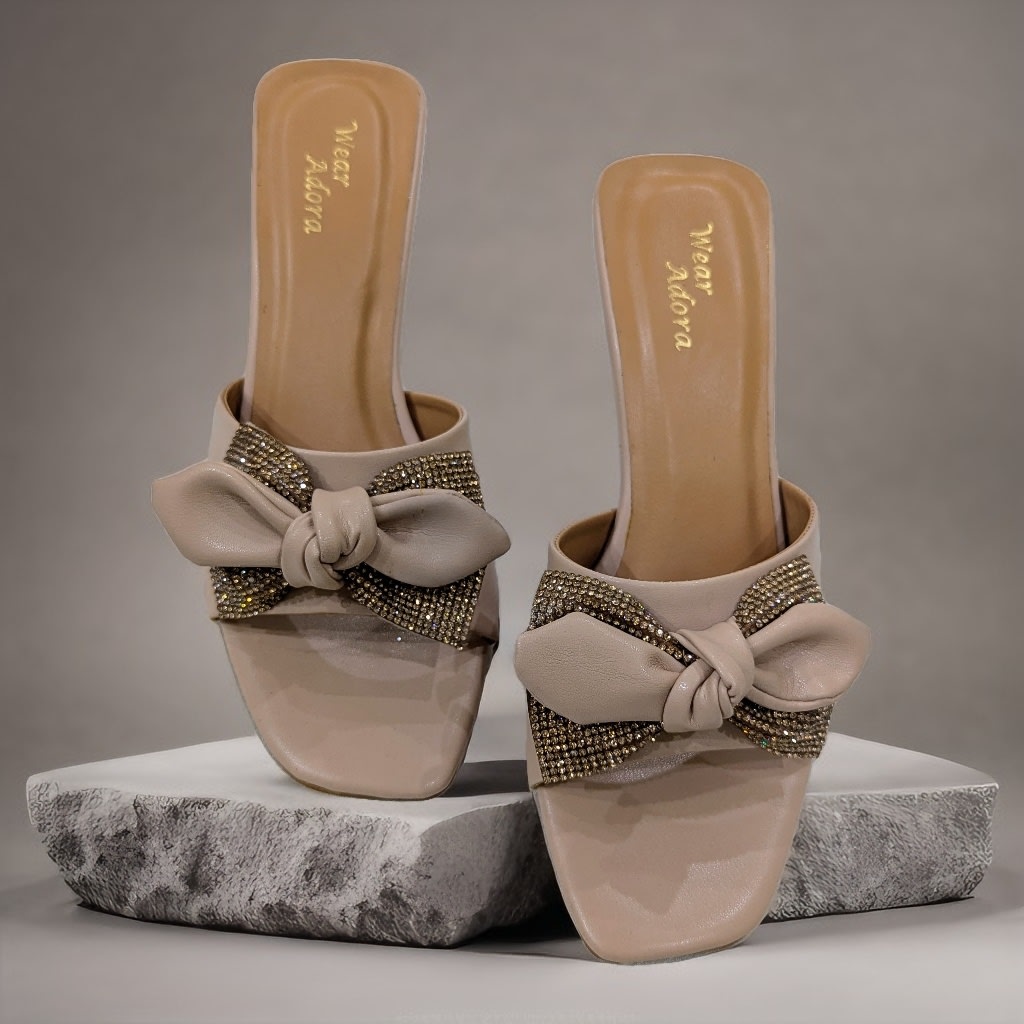 Bow & crystal Party Heels — handcrafted Heels by Wear Adora 3