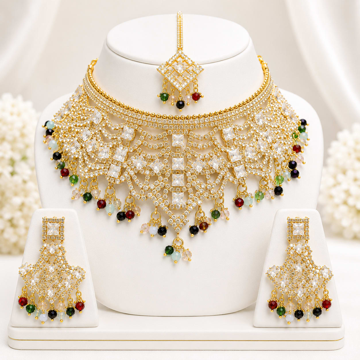 Sheesh Mahal Crystal Bridal Choker Set
