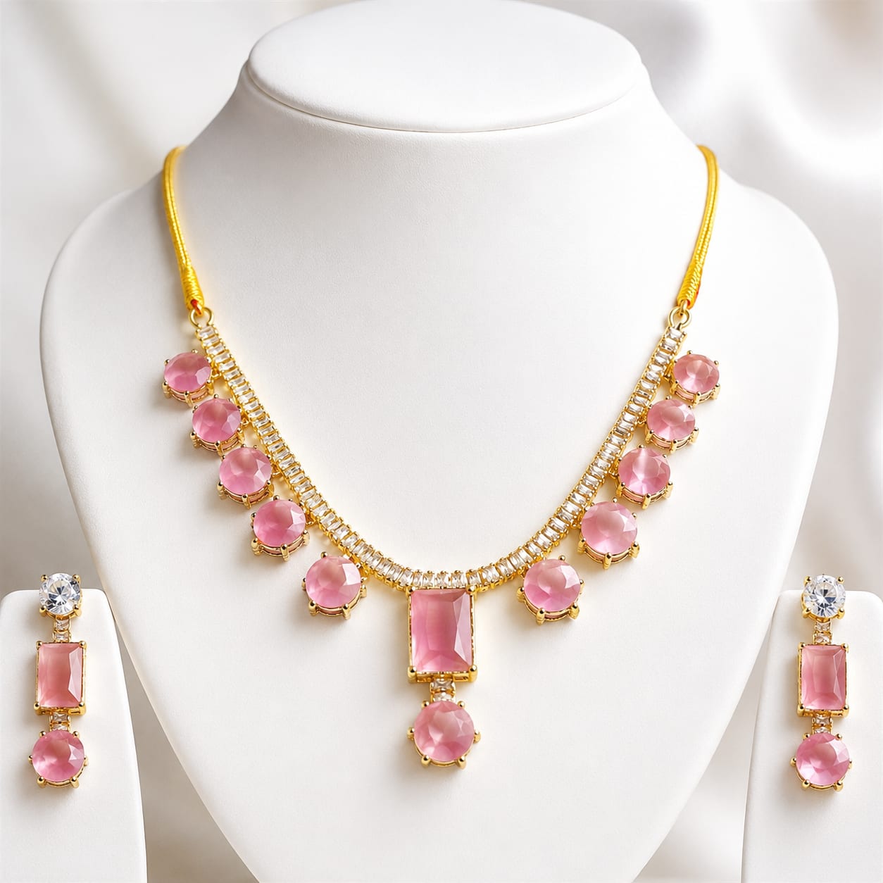 Blush Charm Zircon Necklace Set