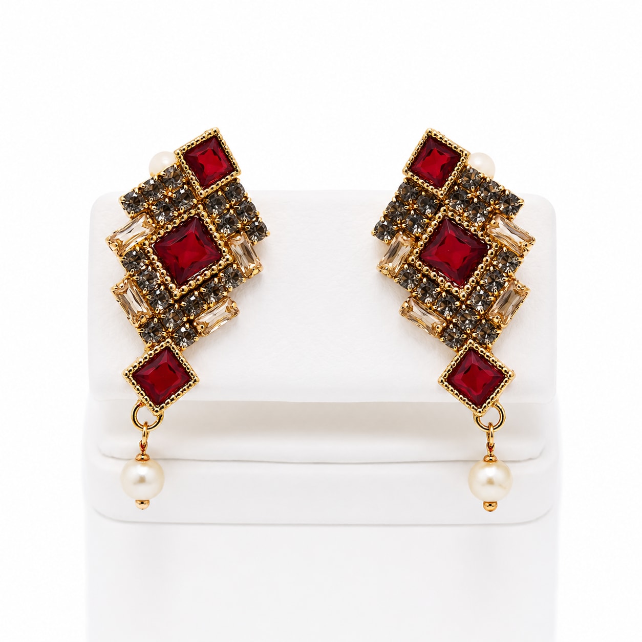 Ruby Noir Pearl Earrings