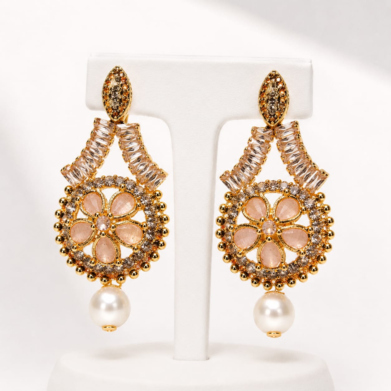 Blush Blossom Pearl Drop Earrings