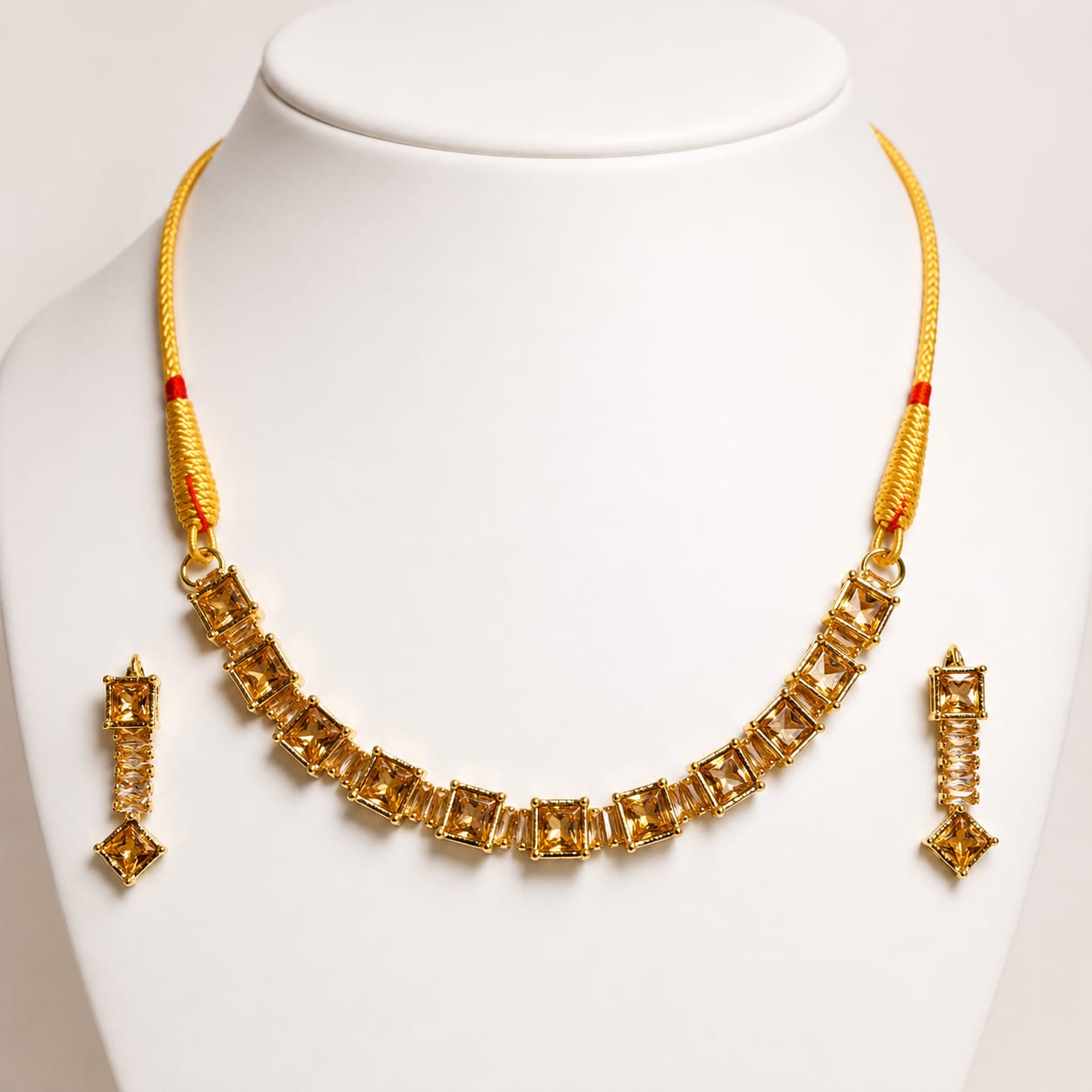 Golden Amber Radiance Necklace Set