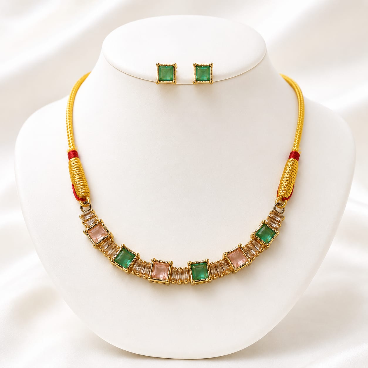 Emerald Blush Harmony Necklace Set