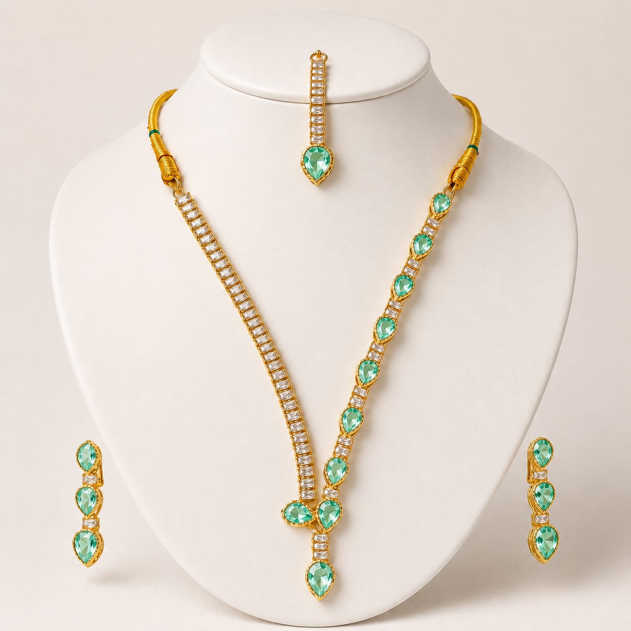 Ruby Elegance Bridal Set — handcrafted Necklace by Wear Adora 3